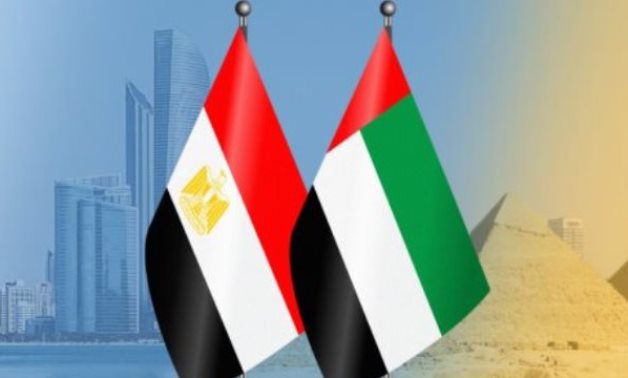Egypt and UAE flags 