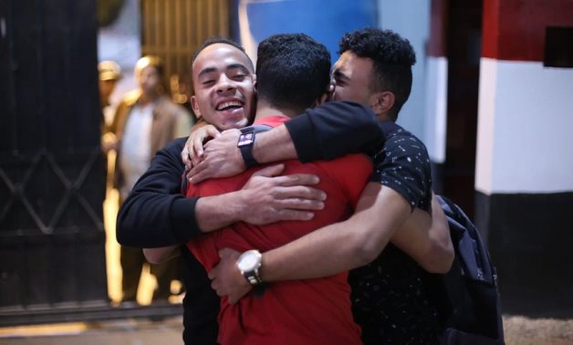 FILE - Prisoners released by presidential pardon in Egypt