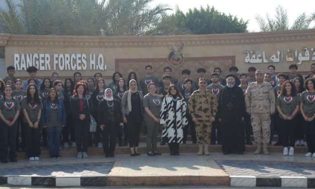 Visit made by students and alumni of Philopateer Christian College based in Canada to the headquarters of the command of the Egyptian Thunderbolt Forces on December 31, 2022. Press Photo 