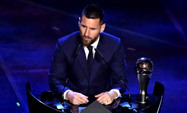  FC Barcelona's Lionel Messi speaks after winning the Best FIFA Men's player award REUTERS/Flavio Lo Scalzo