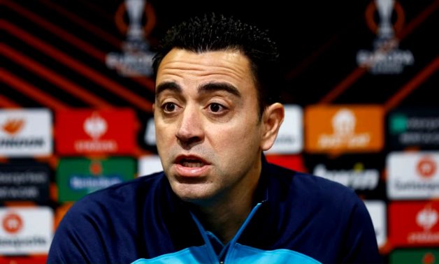 FC Barcelona coach Xavi during the press conference Action Images via Reuters/Andrew Boyers