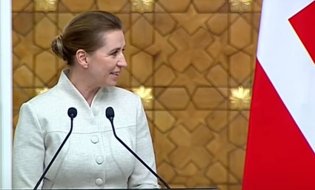 Danish Prime Minister Mette Frederiksen in Cairo - Youtube still image