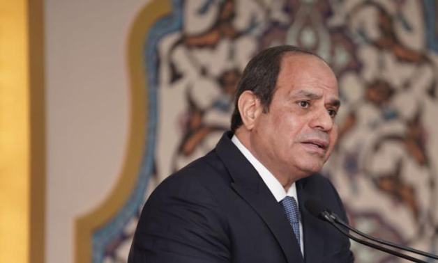 President Sisi speak at an Iftar party on the occasion of the 10th of Ramadan Victory in Suez Sinai- press photo