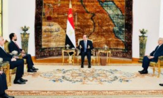 President Abdel Fattah El Sisi with Speaker of the Iraqi parliament Mohamed al Halbousi 