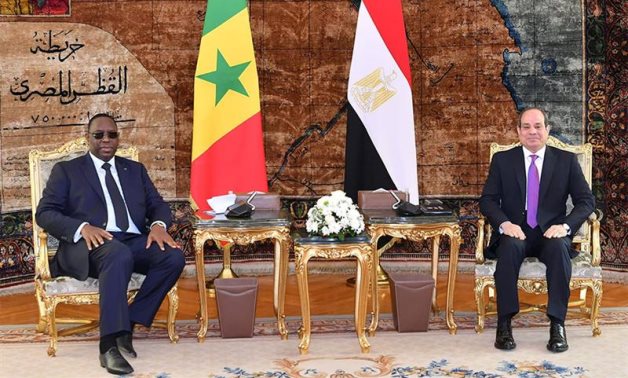 FILE: Egyptian President Abdel Fattah El-Sisi receives Senegalese President Macky Sall in Cairo, 2022 - Egyptian Presidency 