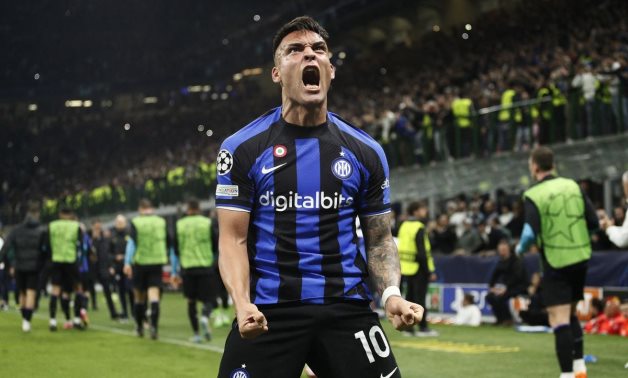 Inter Milan's Lautaro Martinez celebrates scoring their second goal REUTERS/Alessandro Garofalo