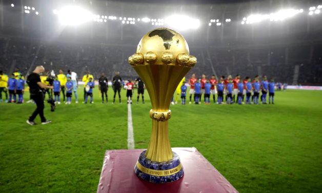 General view of the Africa Cup of Nations trophy on display before the match REUTERS/Mohamed Abd El Ghany