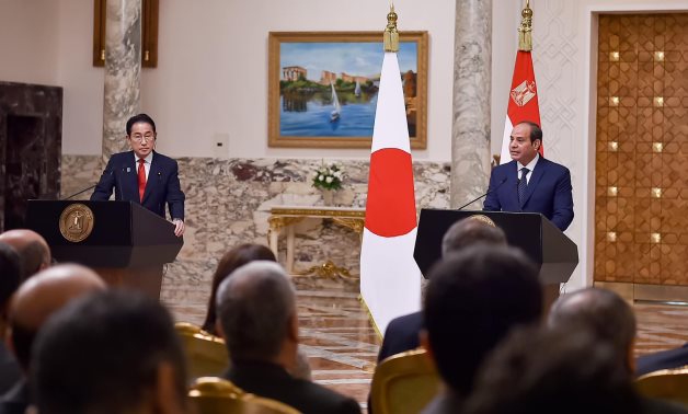 President El-Sisi’s Speech at Joint Press Conference with Japan’s Prime Minister Fumio Kishida in Cairo- press photo