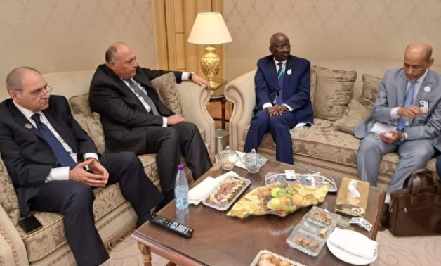 Egypt’s Foreign Minister Sameh Shoukry met with Mauritanian Minister of Foreign Affairs, Cooperation and Mauritanians Abroad Mohamed Salem Ould Marzouk in December- press photo