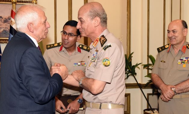 Egyptian Commander-in-Chief of the Armed Forces, Minister of Defense and Military Production, Lieutenant General Mohamed Zaki, met with the High Representative for Foreign and Security Policy Josep Borrell