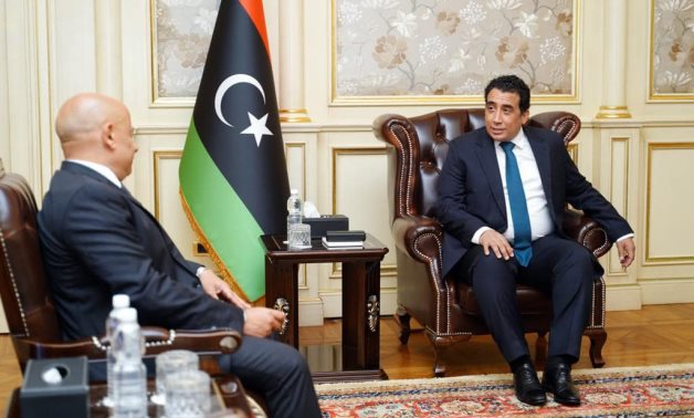 Head of Libya's Presidential Council Mohamed Al-Menfi receives an invitation from President Abdel Fattah El-Sisi to participate in the summit of Sudan’s neighboring states - FILE