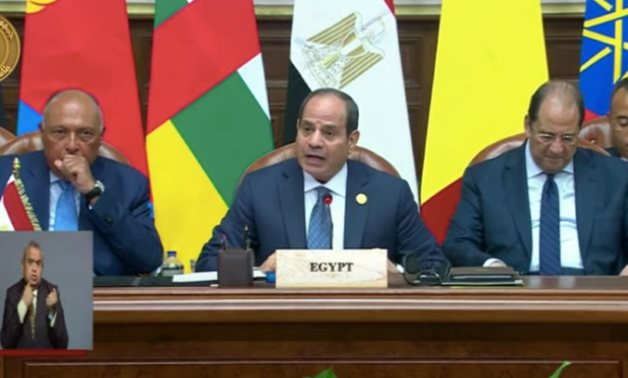 President Sisi participates in the Sudan’s Neighboring States Summit- a screenshot