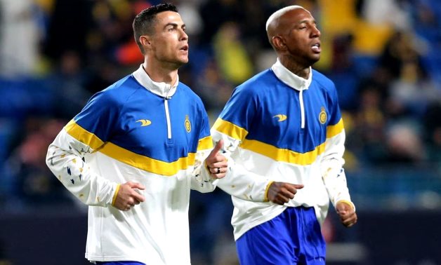 Al Nassr's Cristiano Ronaldo and Anderson Talisca during the warm up before the match REUTERS/Ahmed Yosri/File Photo