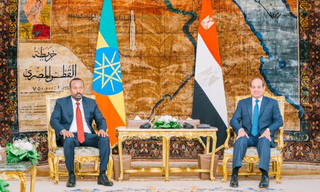 FILE - Egypt's President Abdel Fattah El-Sisi meets with Ethiopian PM Abiy Ahmed ahead of the Sudan Neighboring States Summit - Twitter/Abiy Ahmed Ali