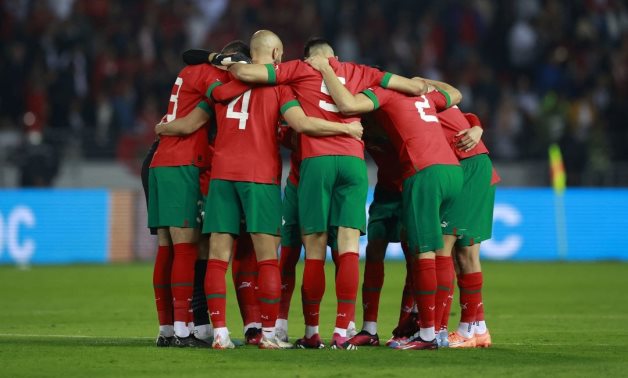 Morocco team huddle before the match REUTERS/Juan Medina/File Photo