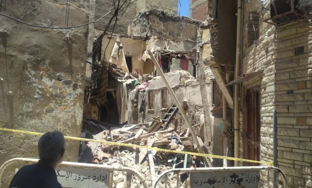 A file photo for a collapsed building in Alexandria
