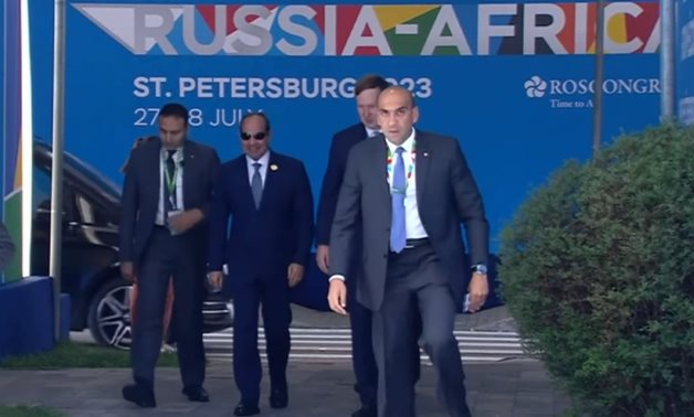 Egypt’s President Abdel Fattah El-Sisi participates in the second Russia-Africa Summit held in St. Petersburg, Russia - Presidency/still image