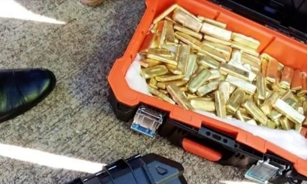 A photo circulated on social media for the gold-plated bars seized on a private plane in Zambia