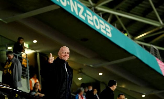 FIFA president Gianni Infantino is pictured in the stands REUTERS/Jaimi Joy/File Photo
