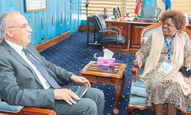 Egyptian Minister of Irrigation, Hani Sweilem meets with Kenyan Minister of Water and Sanitation, Alice Muthoni Wahome- press photo