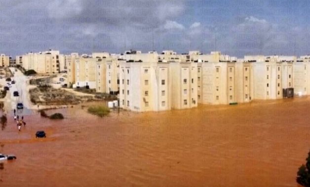 Streets flooded in Libya because of Storm Daniel. September 11, 2023. TV screenshot 