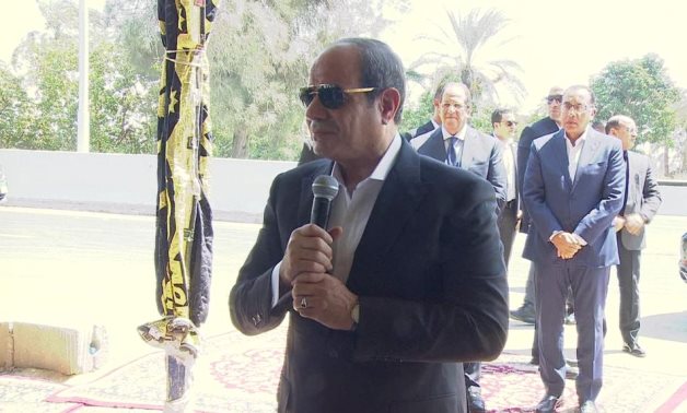 President Abdel Fatah al-Sisi during his visit to Beni Suef - file 