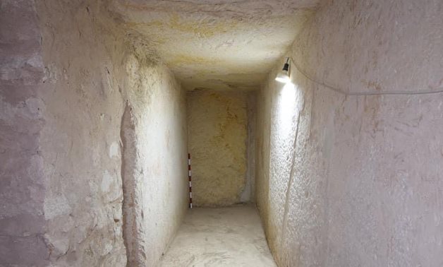 File: The joint Egyptian-German mission discovered 8 storerooms inside Sahure’s Pyramid in Abusir Necropolis.