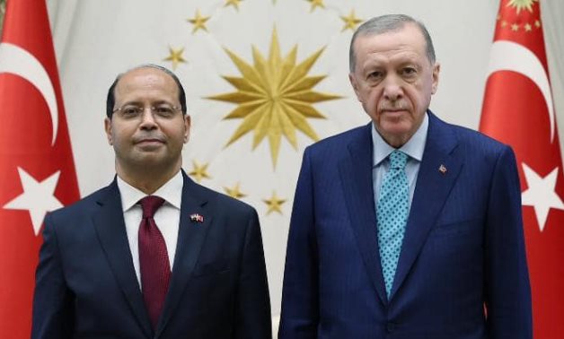 Ambassador Amr Al-Hamami presented his credentials to Turkish President Recep Tayyip Erdogan, as an Ambassador of Egypt to Turkey- press photo