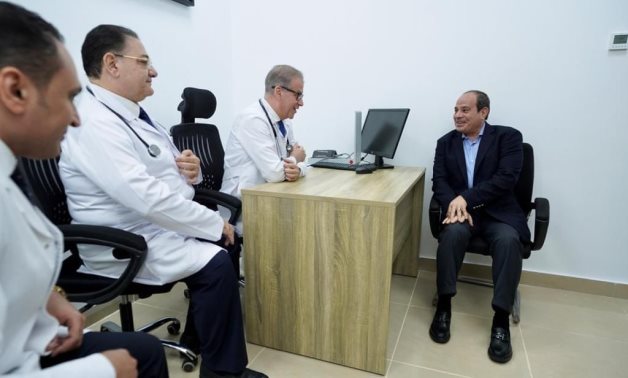 ncumbent President Abdel Fattah El Sisi Candidate Abdel Fattah undergoes a medical examination - press photo