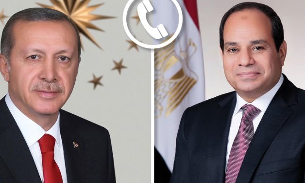 File- Egyptian President Abdel Fattah El-Sisi received a phone call from Turkish President Recep Tayyip Erdogan, on Monday evening- press photo
