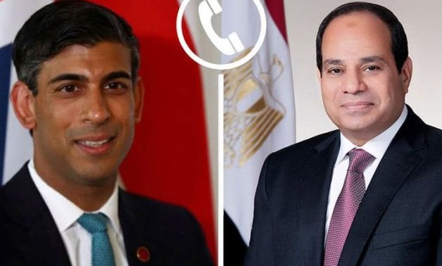 President Abdel Fattah El-Sisi received a phone call from Prime Minister of the United Kingdom, Rishi Sunak- press photo