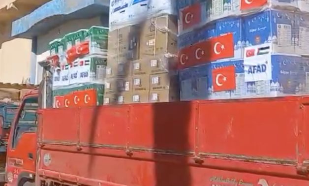File- The Egyptian Red Crescent in North Sinai receives humanitarian aid from Turkey