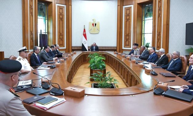 Meeting of Egypt’s National Security Council chaired by President Abdel Fatah on al-Sisi October 15, 2023. Press Photo