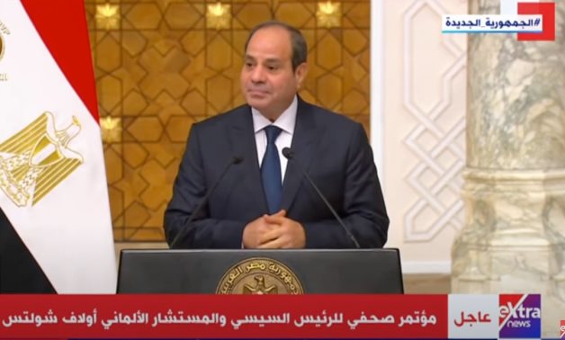 President Sisi at press conference Oct. 18, 2023 - YouTube still 
