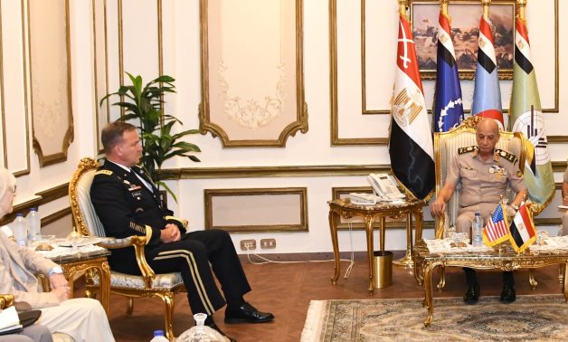 Commander-in-Chief of the Egyptian Armed Forces and Minister of Defense and Military Production Mohamed Zaki met on Thursday with Commander of the US Central Command Michael Kurilla (CENTCOM)