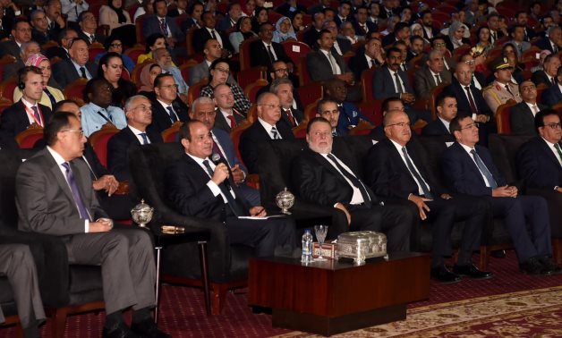 President Abdel Fattah El Sisi during the inauguration of the 2nd edition of the annual international exhibition for industry, on Saturday.