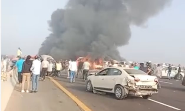 More than 45 injured in a multi-vehicle collision on Cairo-Alexandria Desert Road 