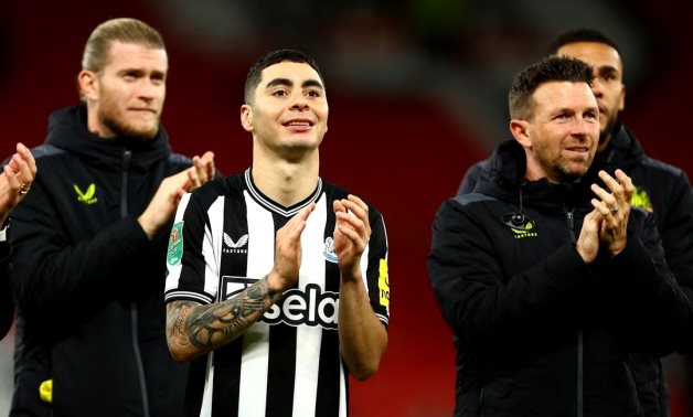 Newcastle United's Miguel Almiron applauds fans after the match REUTERS/Molly Darlington
