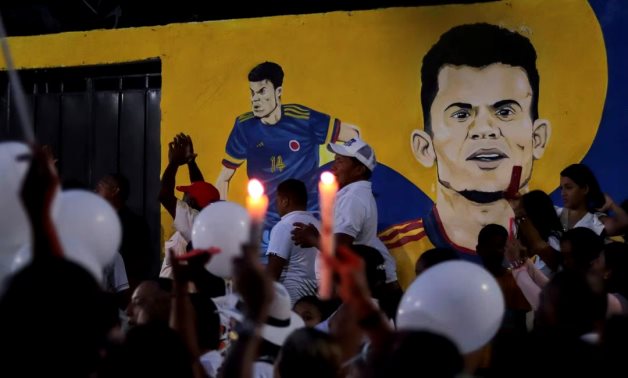 People attend a candlelight vigil demanding the release of the father of Liverpool F.C.'s forward Luis Diaz after he was kidnapped, in Barrancas, Colombia October 31, 2023. REUTERS/Yelver Florez