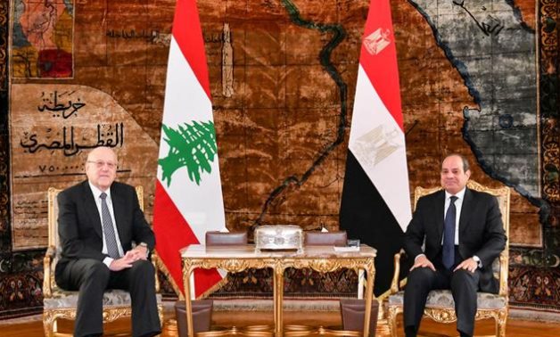 President Abdel Fattah El-Sisi met with Prime Minister of Lebanon, Najib Mikati, on Saturday,