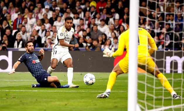 Real Madrid's Rodrygo shoots at goal REUTERS/Juan Medina