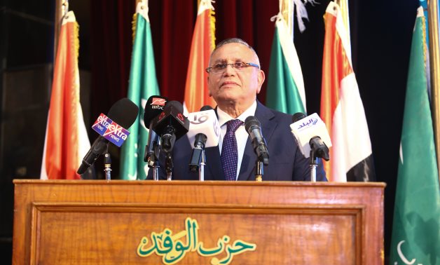 Presidential candidate Abdel Sanad Yamama during his electoral conference in Port Said