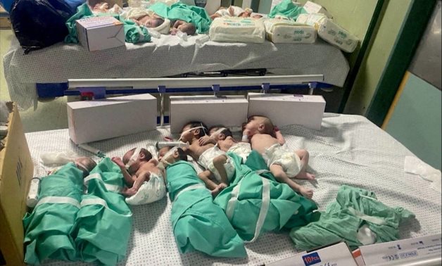 Premature Palestinian babies at hospitals in Gaza Strip