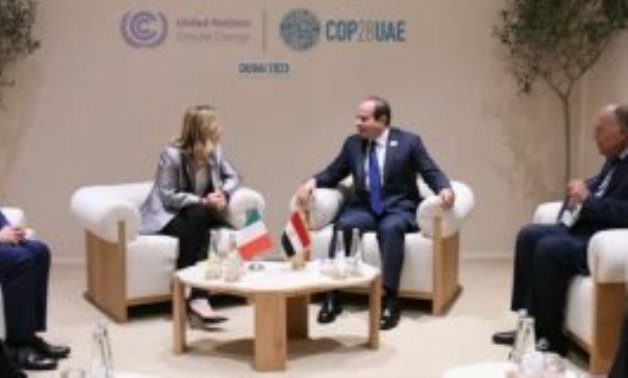 Egyptian President Abdel Fattah al-Sisi met with Italian Prime Minister Georgia Meloni,