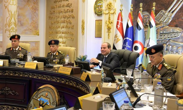 President Sisi arrives at Military Academy to attend evaluation of students - Egyptian Presidency 