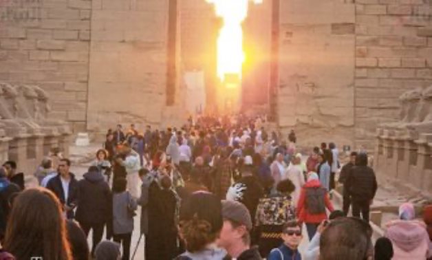File: Luxor witnessed the solar alignment phenomenon on the Holy of Holies shrine at Karnak Temple on December 21.