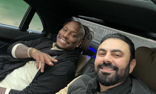 File: Tyrese Gibson and Mohamed Karim in Egypt.