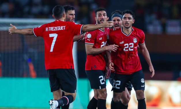 Omar Marmoush celebrates with his teammates after scoring against Ghana, courtesy of EFA official twitter