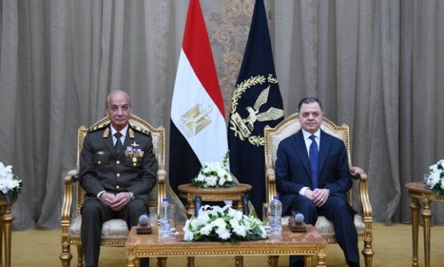 Egyptian Minister of Interior Mahmoud Tawfiq met, on Monday, with Defense and Military Production Minister Mohamed Zaki and Chief of Staff of the Armed Forces Osama Askar