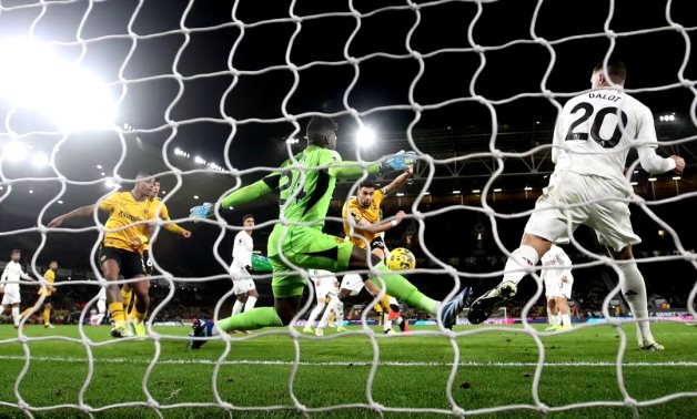 Wolverhampton Wanderers' Max Kilman scores their second goal past Manchester United's Andre Onana REUTERS/Carl Recine